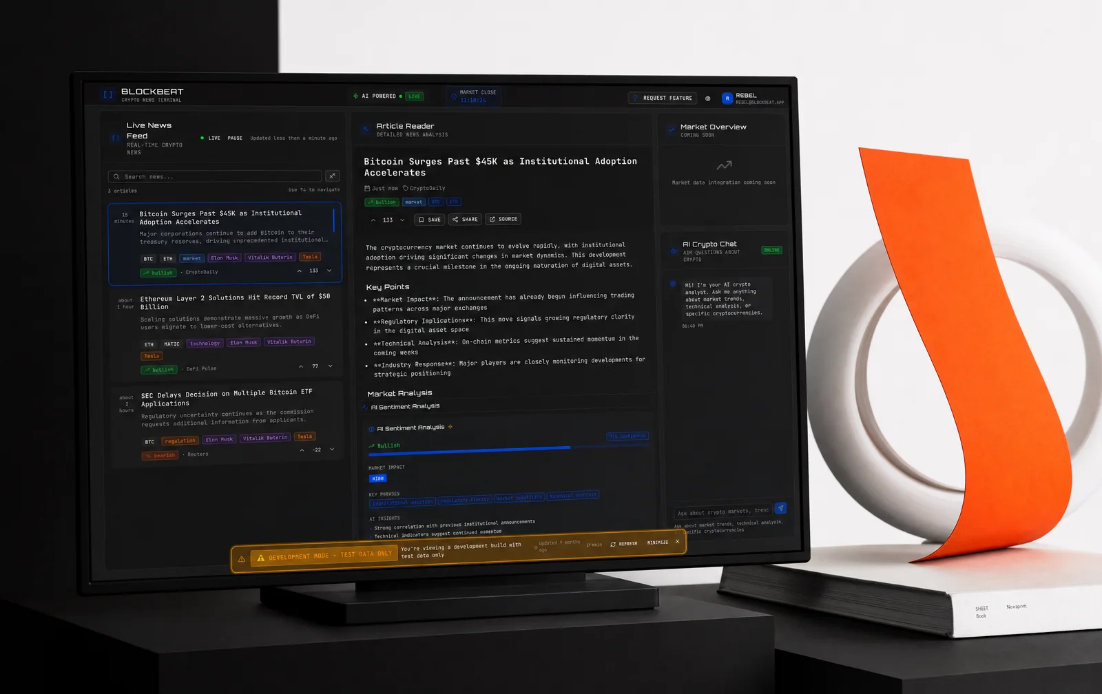Art-directed presentation of the captured BlockBeat interface.