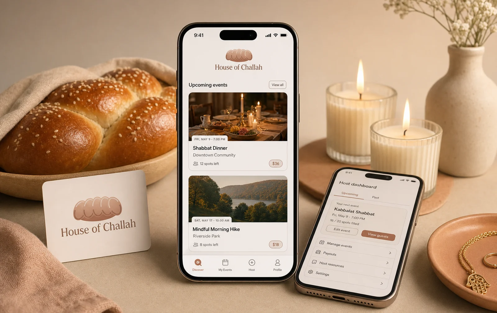 Art-directed presentation of House of Challah.