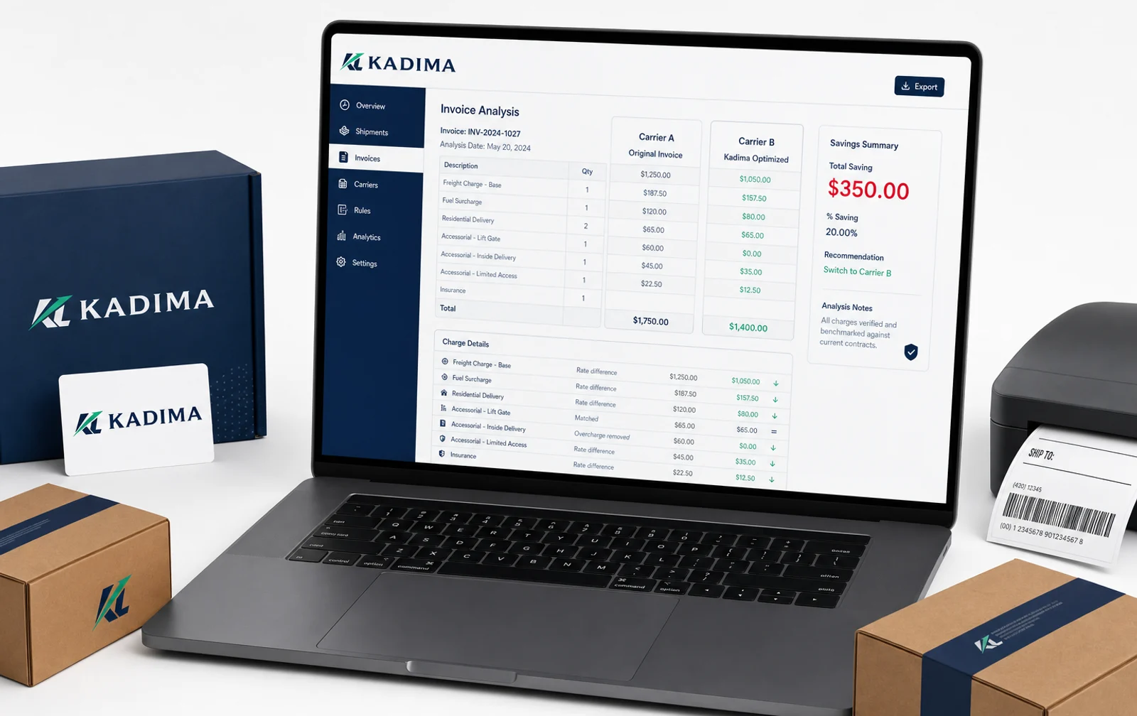 Art-directed presentation of Kadima Logistics.