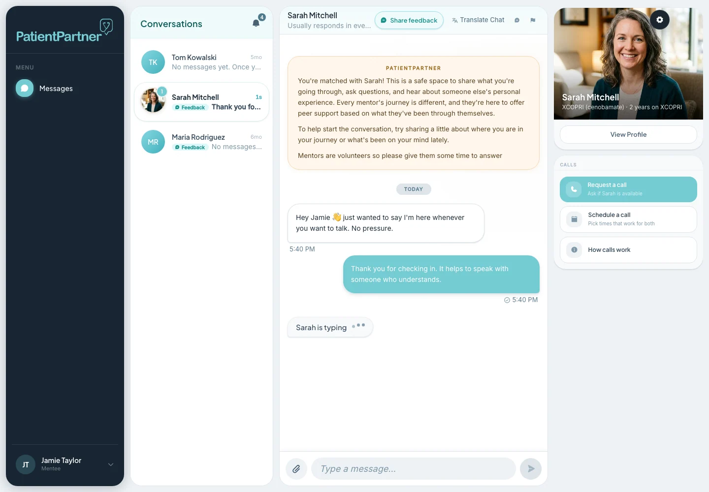 PatientPartner running locally.
