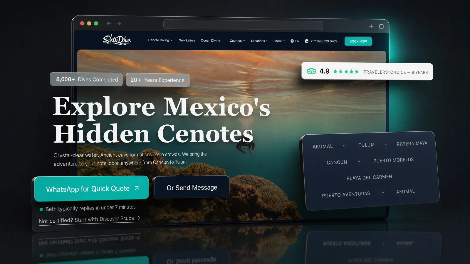 Screenshot of sethdive.com